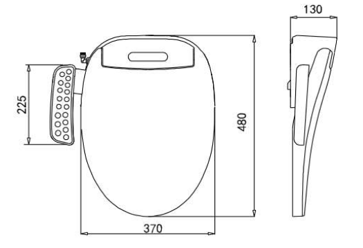 Produkt dimensjonsillustrasjon